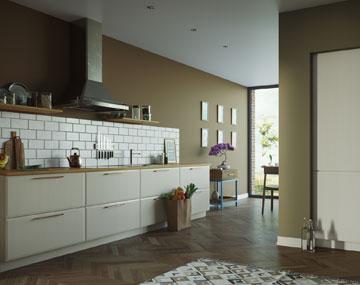 Oslo Kitchen Pictured in Painted Oak Mussel