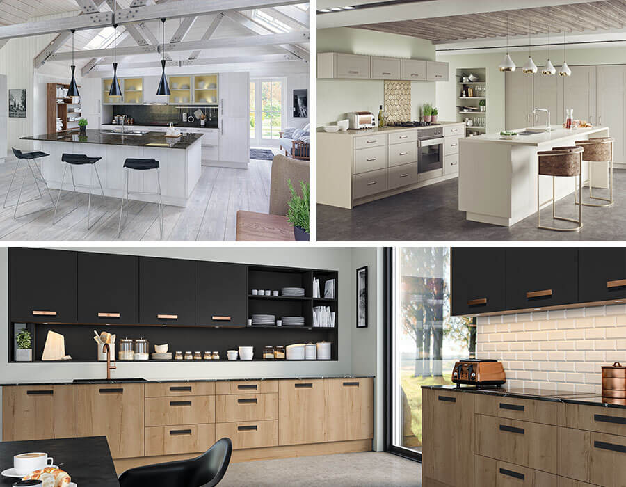 A montage of kitchens