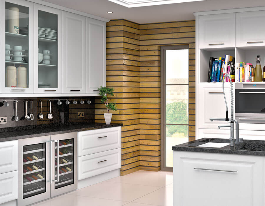 Image of a York kitchen pictured in Satin White