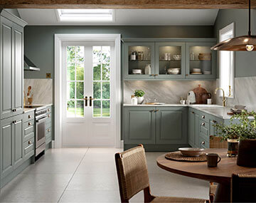 Classic Style Carlton Kitchen Pictured in Matt Sage Green