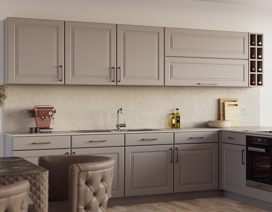 Halstead Fitted Kitchen Pictured in Supermatt Stone Grey