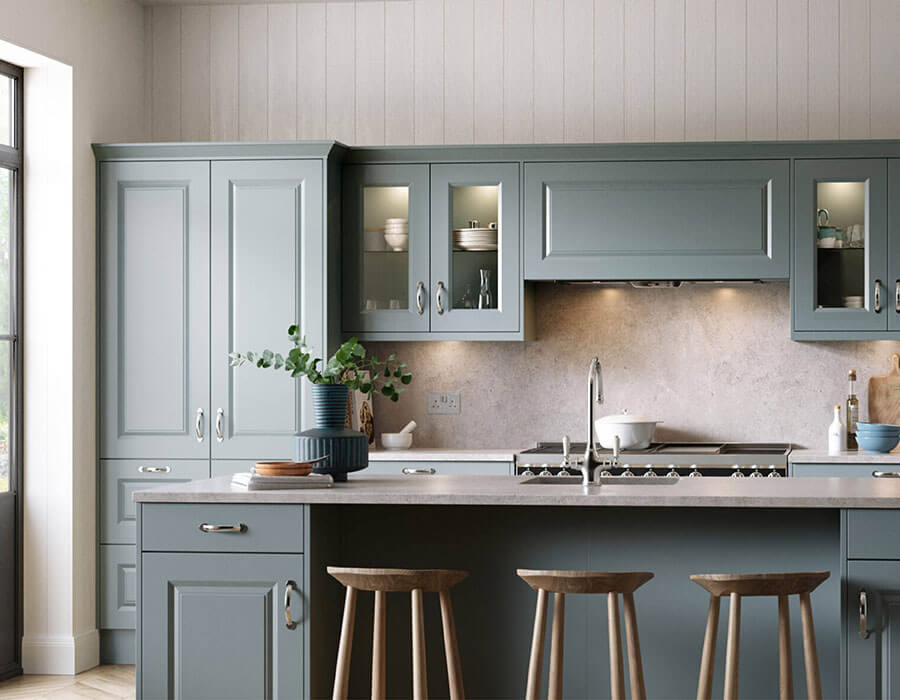 Traditional Style Harlem Fitted Kitchen pictured in Matt Mood Grey