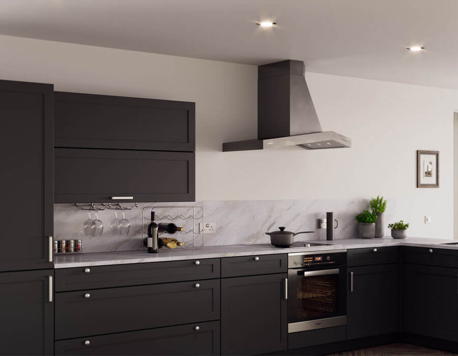 Mercia Style Kitchen Pictured in Supermatt Black