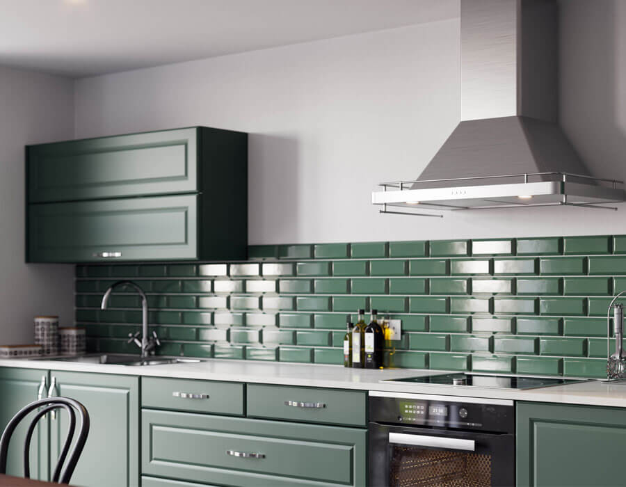 Traditional Style New Fenland Fitted Kitchen Pictured in Supermatt Highland Green