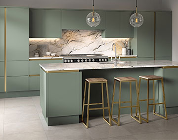 Serica Matt Contemporary kitchen image Pictured in Serica Matt Sage Green