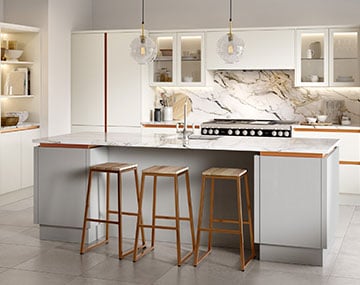 Image of a Modern Style Venice Kitchen Pictured in Matt Light Grey and White