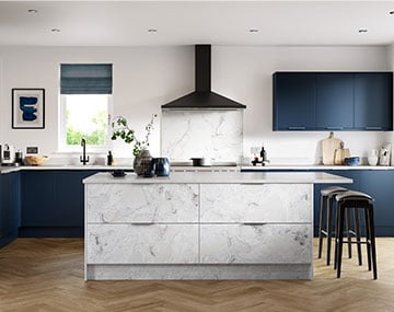 Supermatt Contemporary kitchen image Picturedupermatt Cascade Blue and Serica Matt Indigo Blue