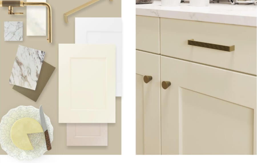 Multiple images of kitchens