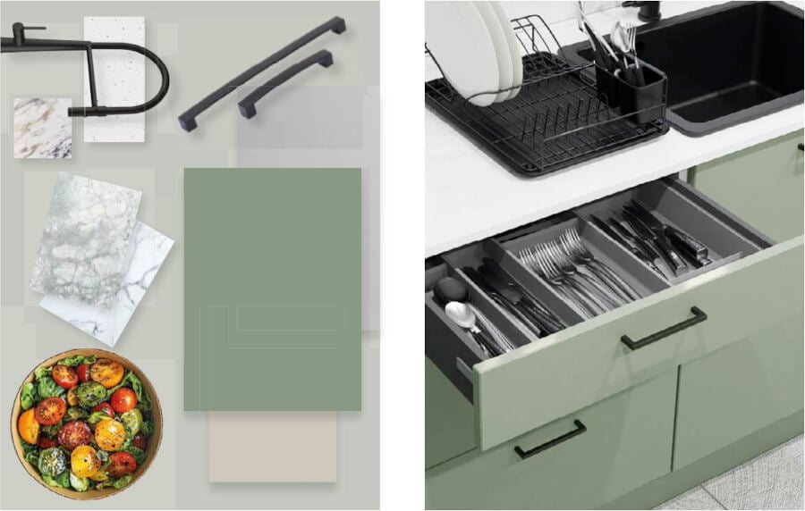 A montage of kitchens