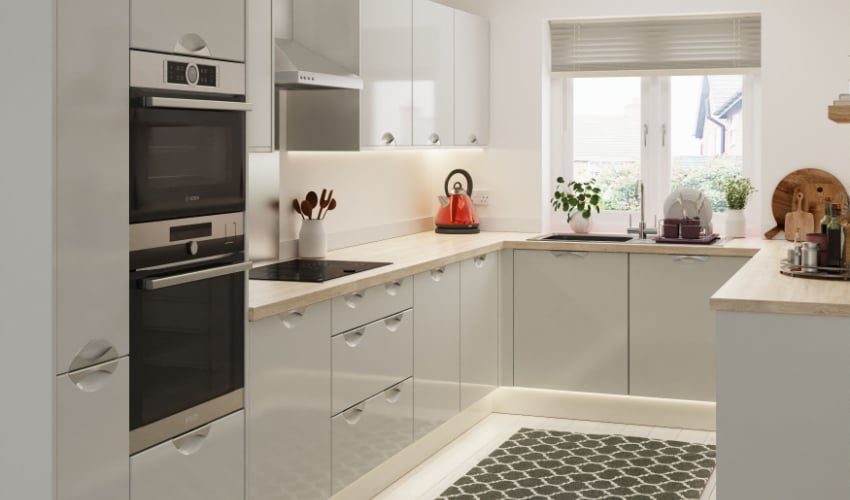 Scoop Kitchen Pictured in High Gloss Grey