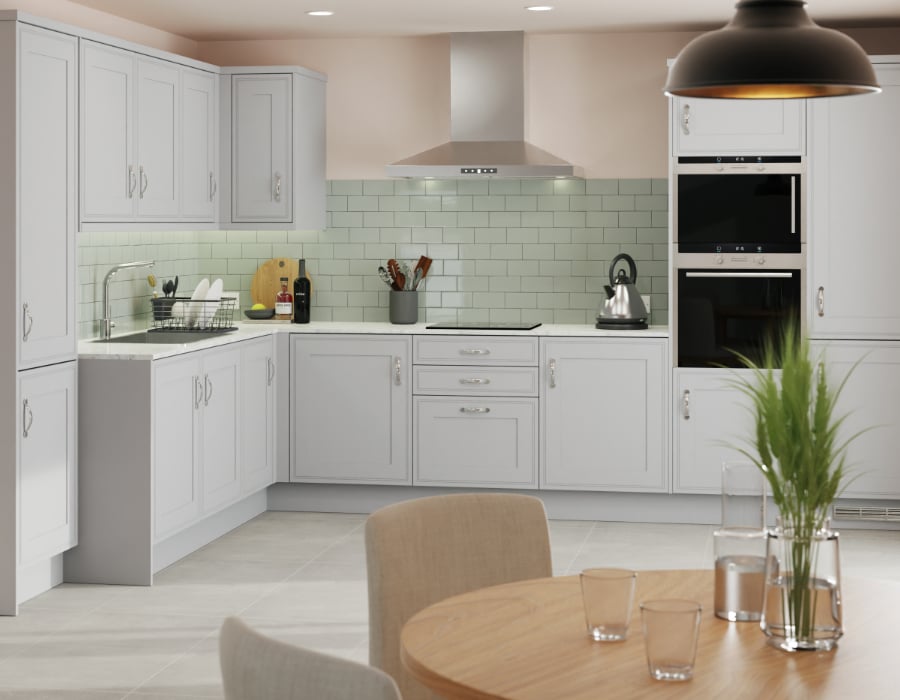 Traditional Tullymore style kitchen image Pictured in Supermatt Dove Grey