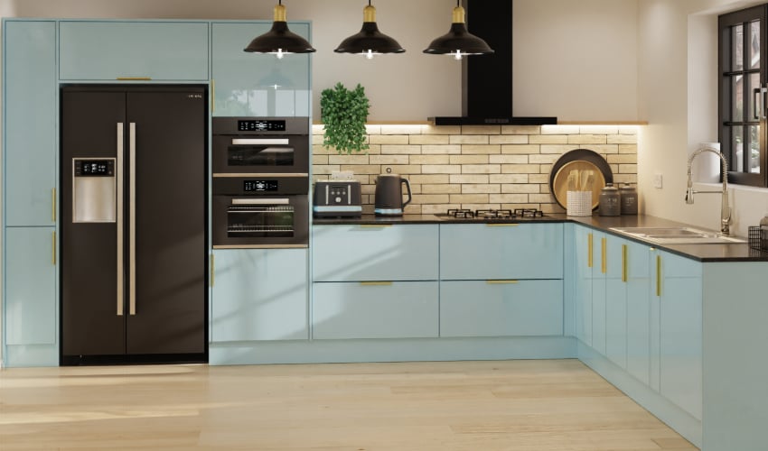 Ultragloss metallic kitchen image pictured in Ultra Gloss Metallic Blue