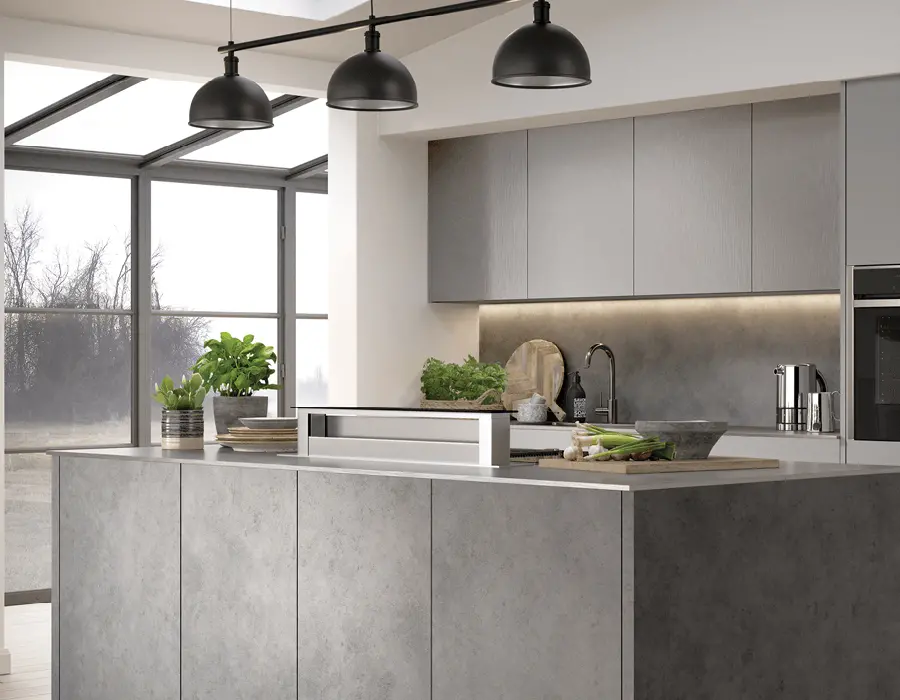 Supermatt Contemporary kitchen image Pictured in Dust Grey