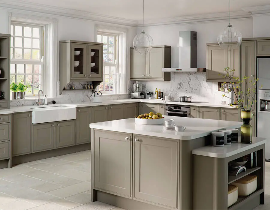 Traditional Tullymore style kitchen image Pictured in Matt Stone Grey