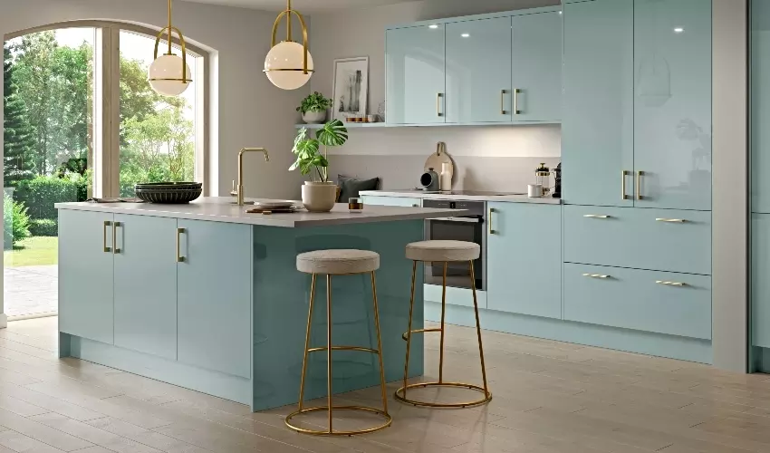 Ultragloss metallic kitchen image pictured in Ultra Gloss Metallic Blue