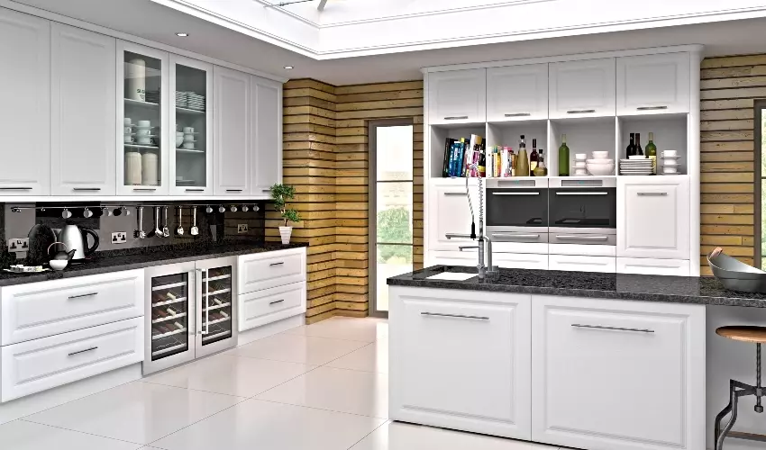 Image of a York kitchen pictured in Satin White