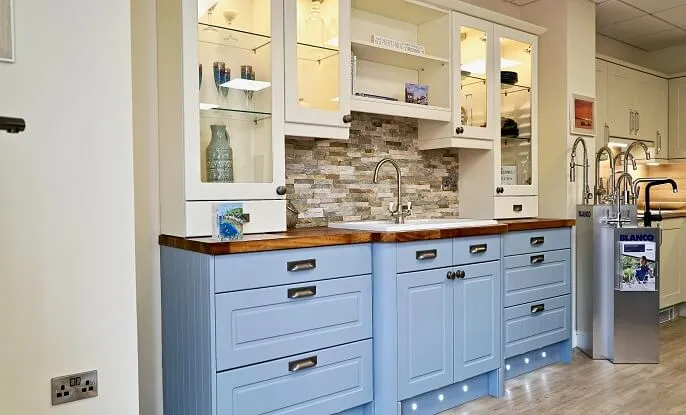 Blue & Wood Kitchen