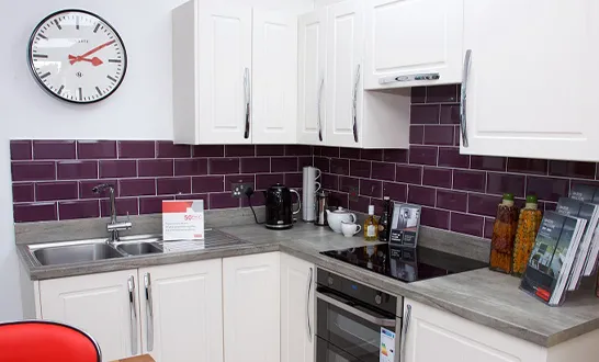 Newport Kitchen Showroom - Purple Splashback