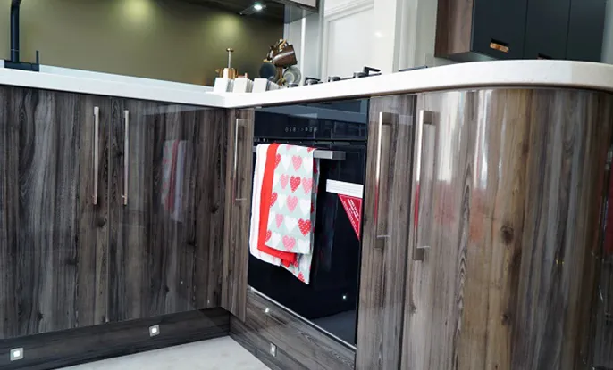 Telford Kitchen Showroom - Gloss Wood Grain