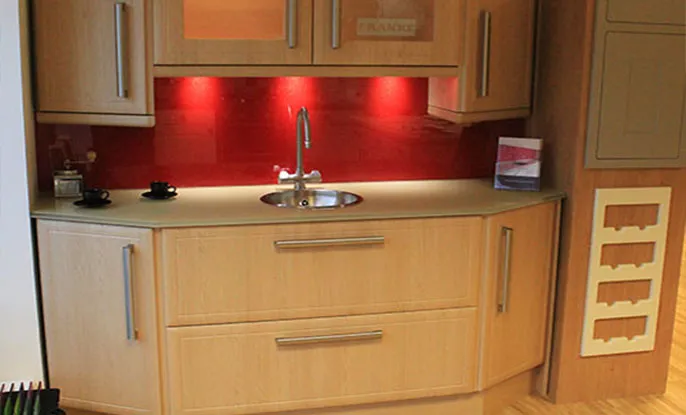 Kitchen Design with Glass Fronted Cupboards