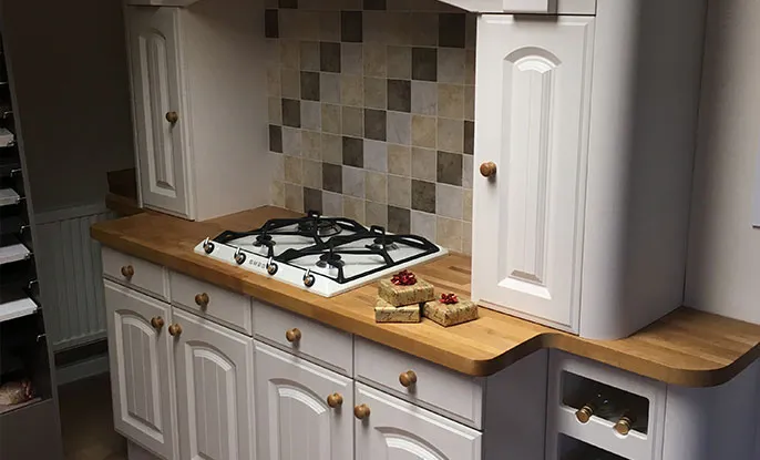 White Kitchen with Hob