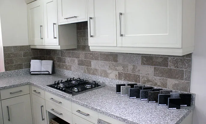 White Kitchen and Worktop Samples