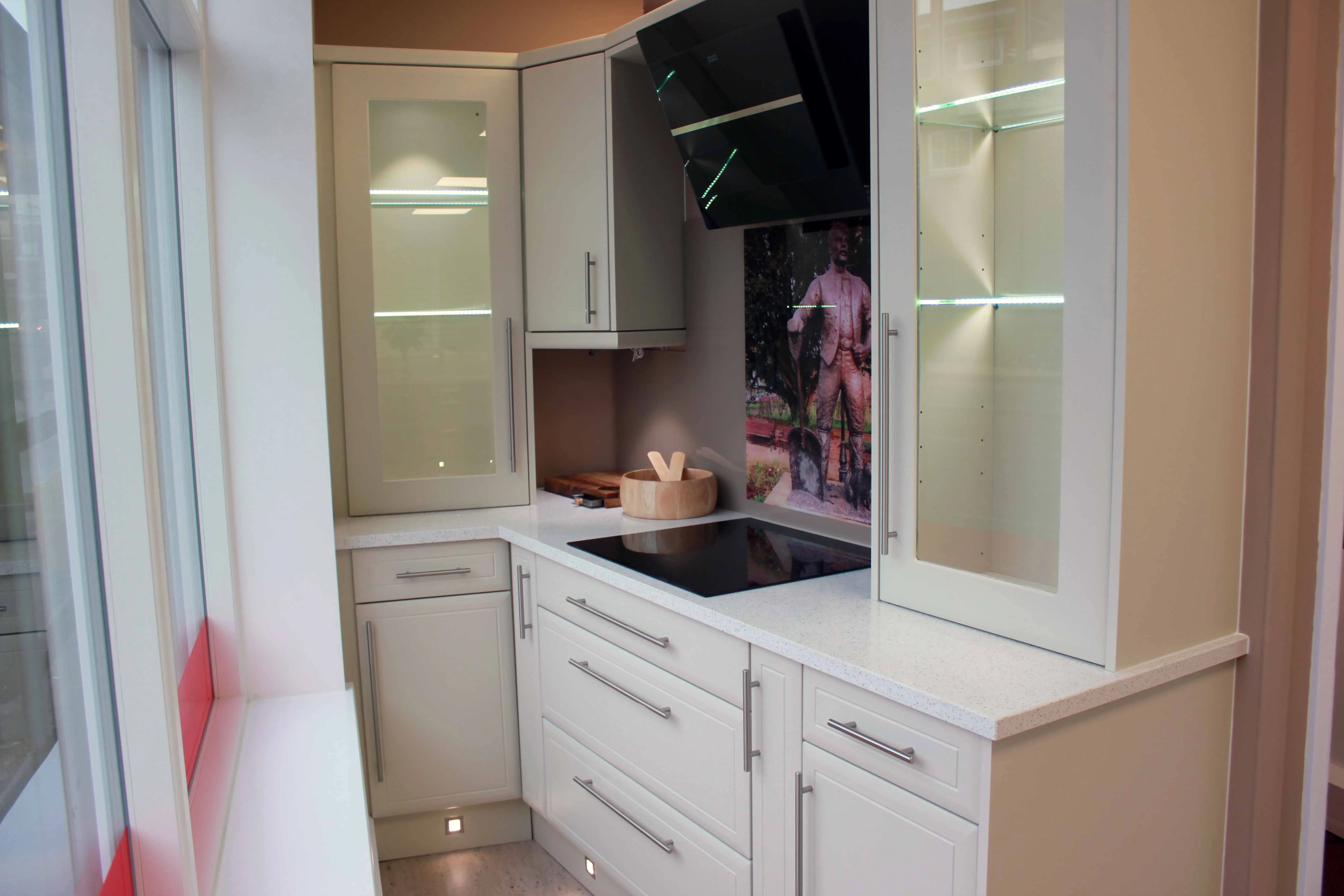 Glass Fronted Kitchen Cupboards