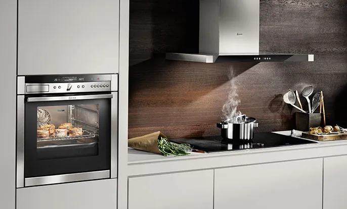 White Kitchen with Integrated Oven
