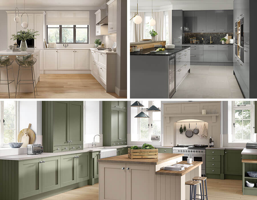 Collage of various kitchens